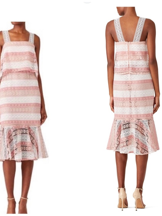Shoshanna Dresses & Skirts - Shoshanna Kiaora Dunham Fit Flare
Eyelet Lace Pink Stripe Dress Sz 6
